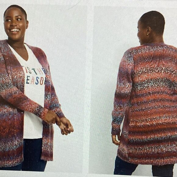 Open-Front Spacedye Cardigan Size 18/20 - Picture 2 of 7